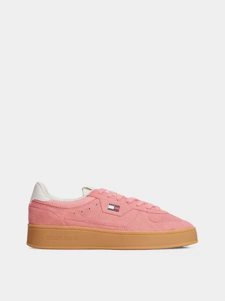 Шкіряні Кеди низькі Tommy Hilfiger THE GREENWICH EDGE MAX SUEDE рожевий