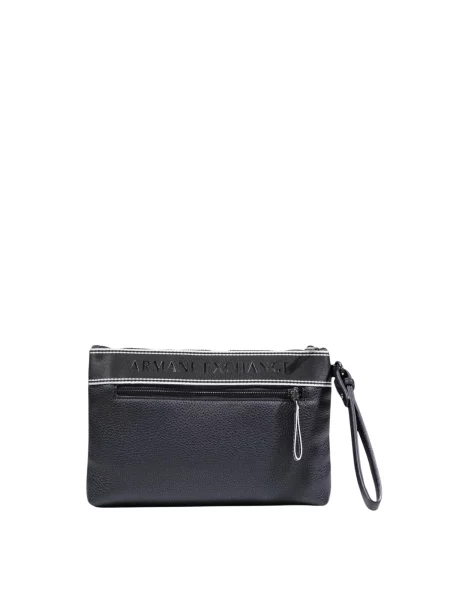 Armani Exchange geantă mică pentru bărbați cu imitație de piele negru