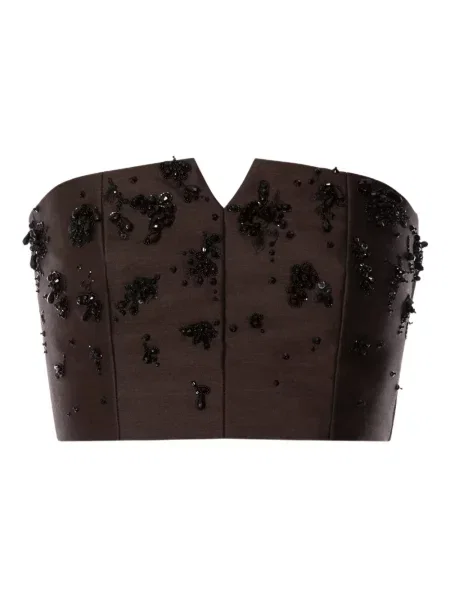 Top Alberta Ferretti cu paiete maro