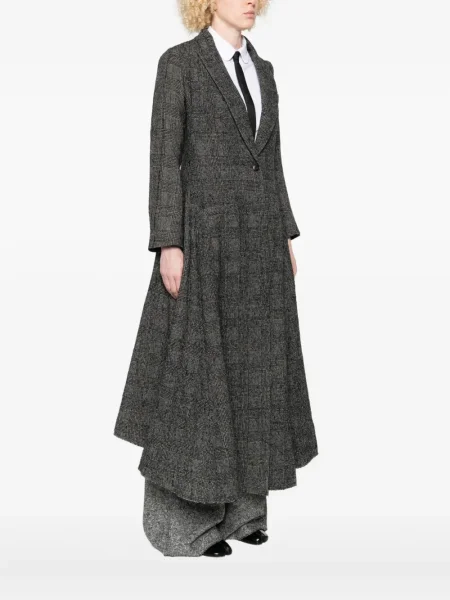 Карирано палто Marc Le Bihan черно