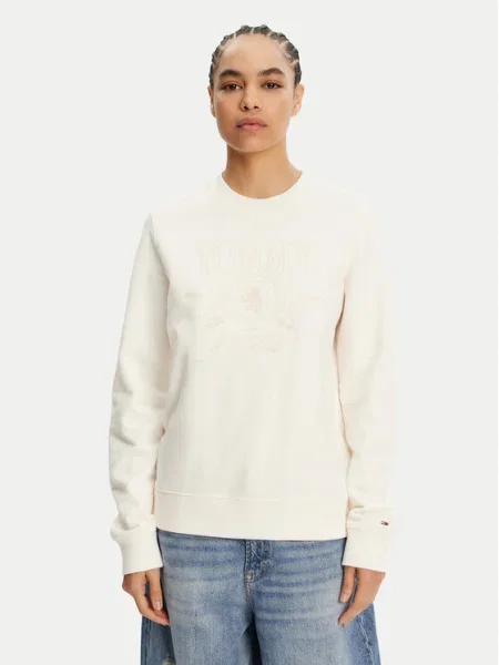 Tommy Jeans Mikina Tonal Crest biela