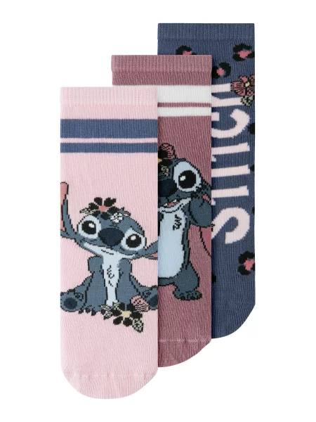 NAME IT Șosete NMFJinea Stitch bleumarin / mauve / roz negru