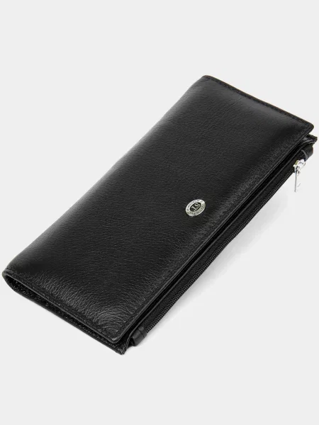Кожаный кошелек St Leather Accessories черный