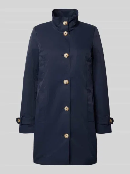 Trencz ze stójką i patkami na rękawach Christian Berg Woman Selection granatowy