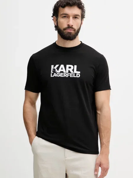 Karl Lagerfeld t-shirt ανδρικό μαύρο