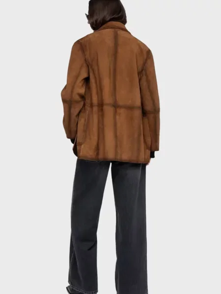 Шкіряне пальто Zadig&voltaire коричневе
