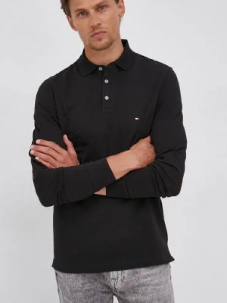 Тениска с дълъг ръкав Tommy Hilfiger черно
