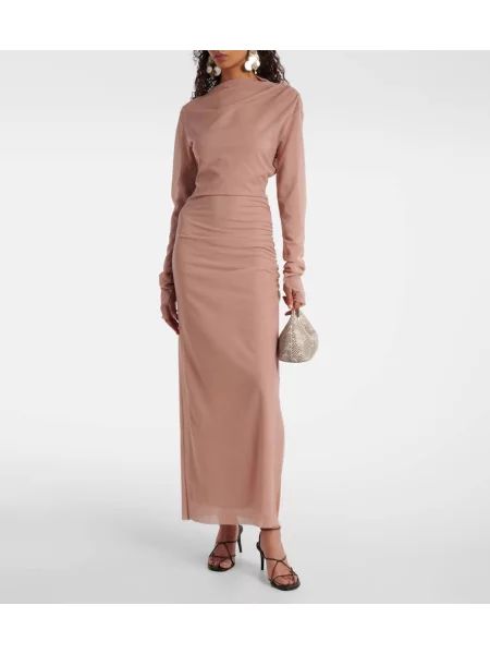 Rochie maxi Sir transparente de costum bej
