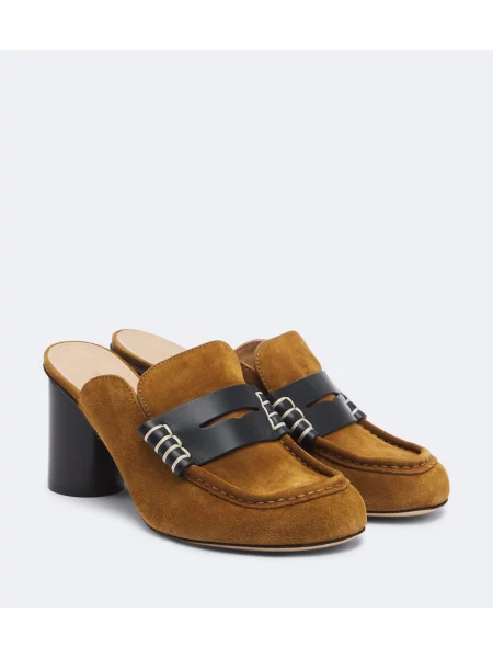 Papuci tip mules Jw Anderson din piele de căprioară maro