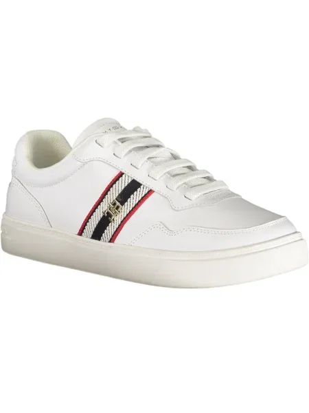 Teniși Tommy Hilfiger cu toc jos cu dungi alb