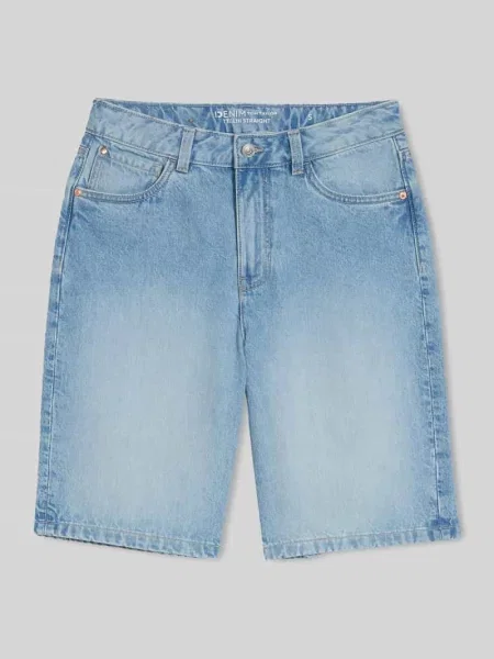 Szorty bermudy o kroju regular fit z czystej bawełny Tom Tailor Denim niebieskie