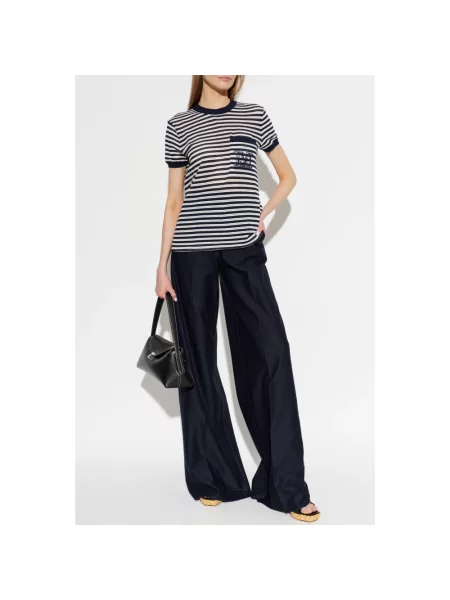 Max Mara Dzianinowa Koszulka Drago blau niebieska