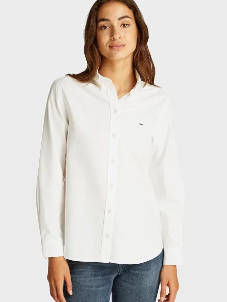 Твілова джинсова сорочка Tommy Jeans біла