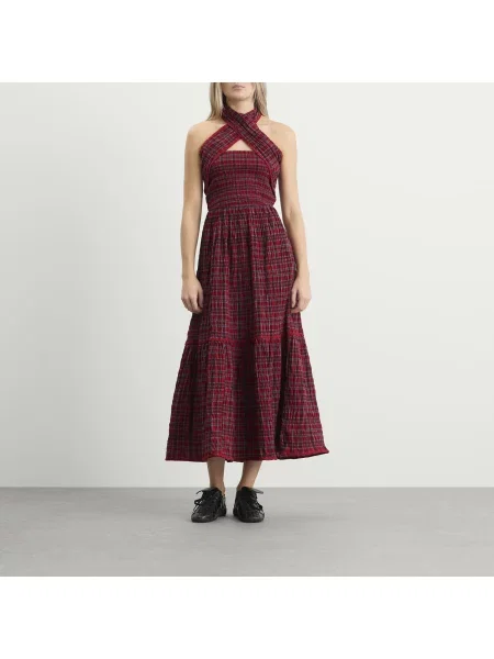 Sukienka midi Damson Madder czerwona