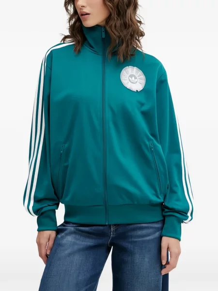 Ριγέ τρέξιμο μπλούζα Adidas από διχτυωτό κόκκινο