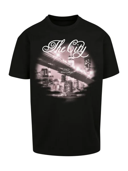 Mister Tee Tricou The City / mov liliachiu / alb / gri / mauve negru