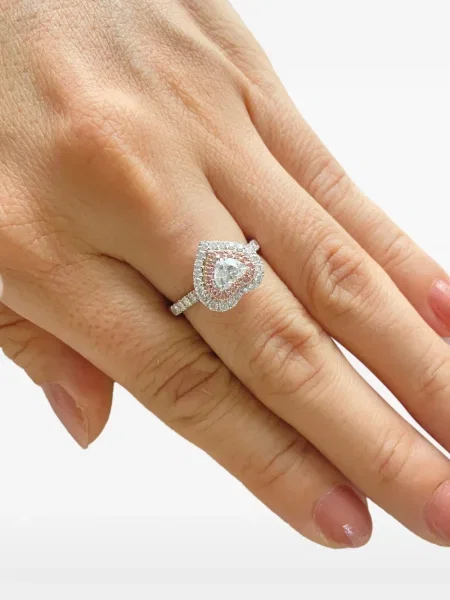 Диамант пръстен Hyt Jewelry със сърца сребристо