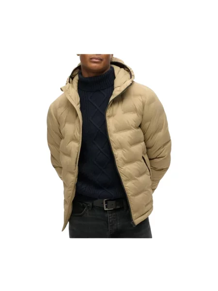 Kurtka Superdry z kapturem beżowa