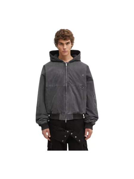 Kurtka bomber Represent z kapturem szary