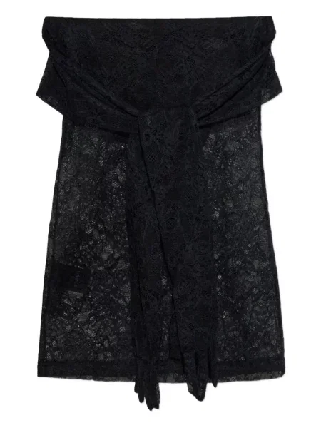 Top Vetements cu funde din dantelă negru