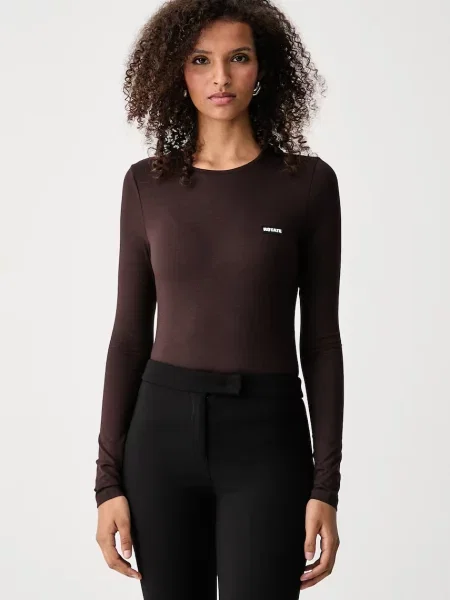 Rotate longsleeve z modalem brązowa