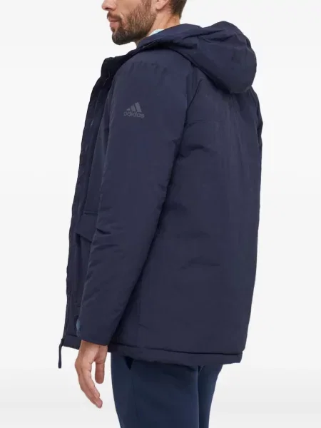 Prugasta parka Adidas s kapuljačom plava
