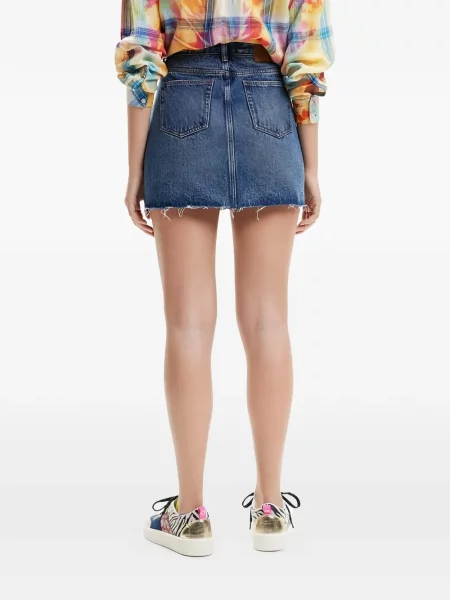 Fustă din denim Desigual albastru