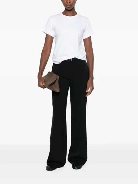 Scurt tricou The Row cu decolteu rotund alb