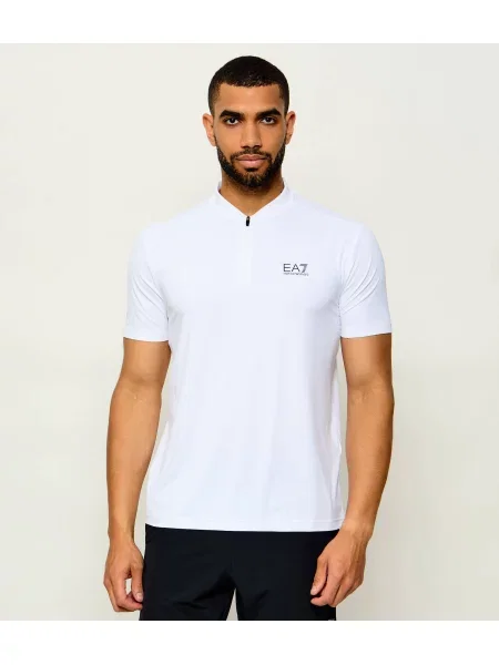 Tricou polo Ea7 alb