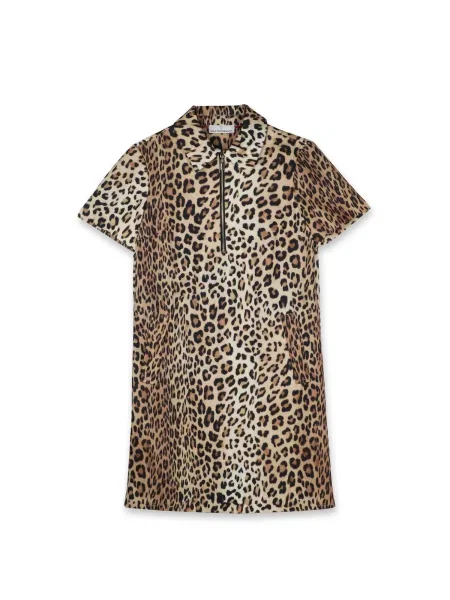 Lola Casademunt Šaty světle béžová brokátová / černá hnědá