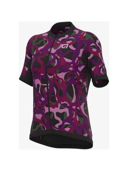Koszulka z krótkim rękawem Alé Off-Road Gravel Woodland fioletowo-czarna XS czarna