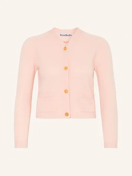 Acne Studios Pletený Svetr Z Kašmíru světle růžová