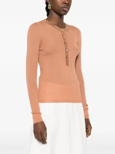 Tricou Chloé lung maro