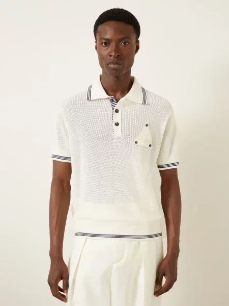 Jacquemus Pletená Polokošile Le Polo Voilier S Hedvábím bílá