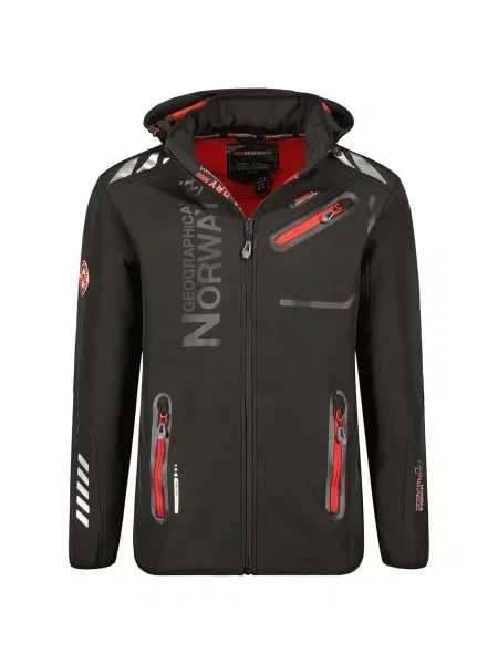 Turystyczna kurtka softshell GEOGRAPHICAL NORWAY ROYAUTE DB BLACK RED… czarna