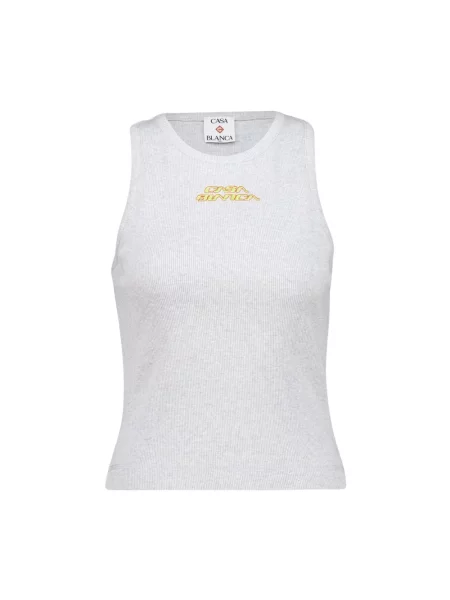 Dzianinowy top Casablanca z logo szary