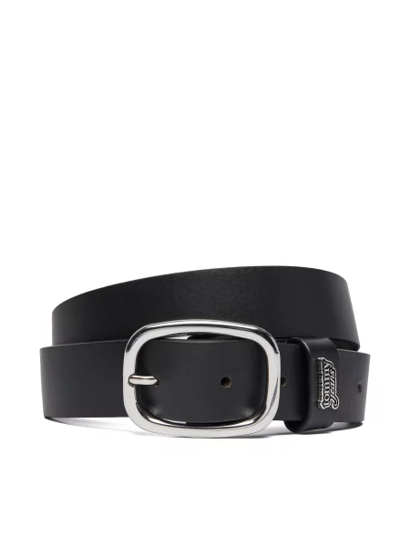 Ζώνη Tommy Jeans Tjw Oval Buckle μαύρο