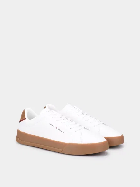 Шкіряні Кеди низькі Tommy Hilfiger TH COURT LTH DETAIL ESS білий