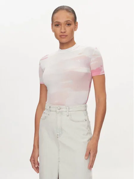 Tričko Calvin Klein Jeans Rib Tee White S bílé