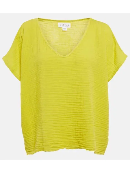 Top Velvet de catifea galben