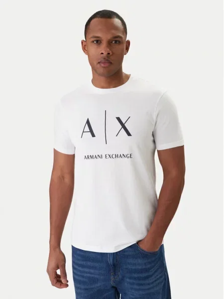 Koszulka Armani Exchange z krótkim rękawem biała