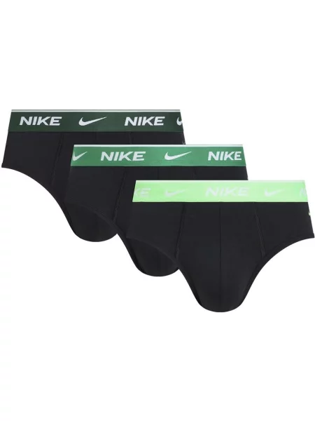 Slip Nike Brief Logo ciemnozielony jasnozielony 3 sztuki S czarny