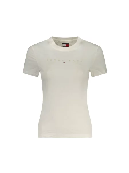 Tommy Hilfiger Koszulki Kobieta M Koszulka z Logo biały