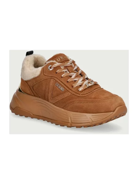 Sneakersy Guess zamszowe brązowe
