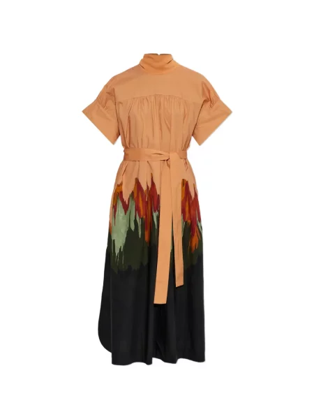 Rochie midi Ulla Johnson cu imagine portocaliu