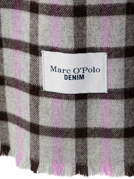 Szal Marc O'polo wełniana w kratę szara