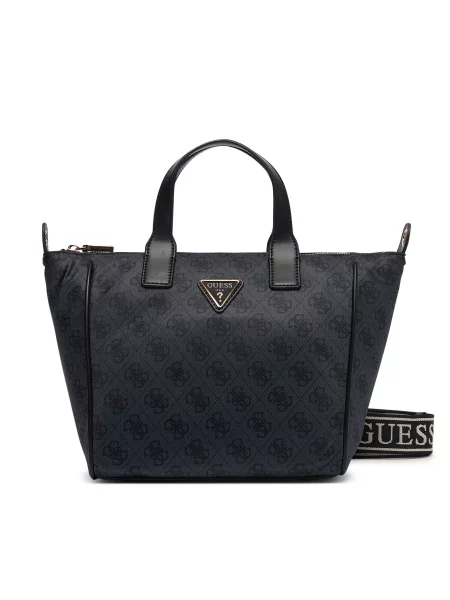 Guess Ročna torba Adrian Logo Travel Temno siva črna