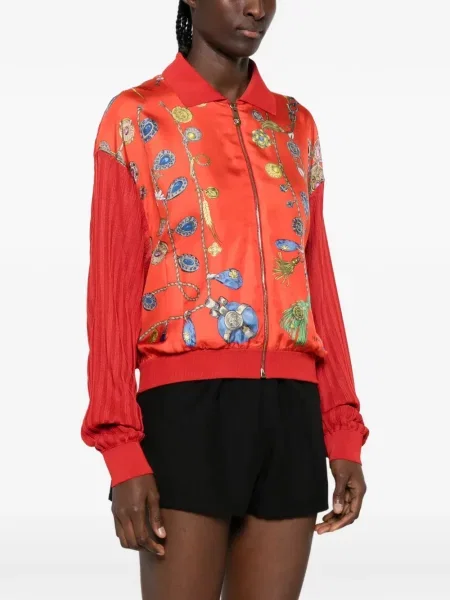 Cardigan Versace cu imagine roșu
