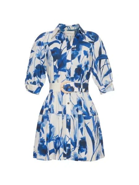 Rochie mini Cara Cara cu model floral cu imagine albastru