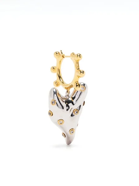 Cercei Vann Jewelry cu motiv cu inimi argintiu